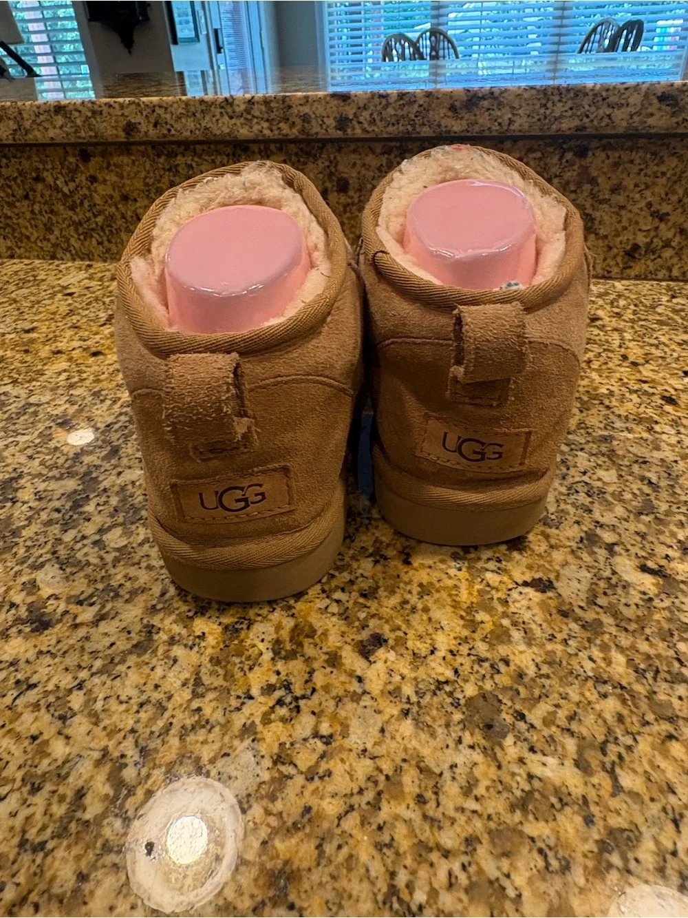 Ugg classic ultra mini boots chestnut 8 tan suede Sherpa